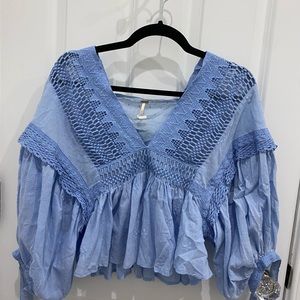 Free people blue blouse